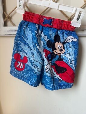 Disney Blue and Red Kids Swim Shorts with Mesh Liner